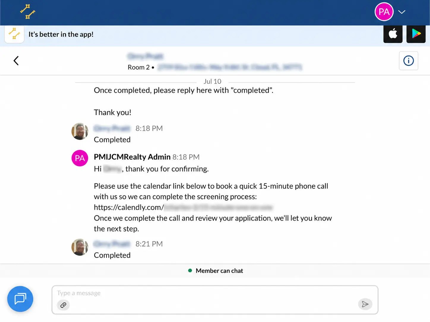 Optional interview scheduling step during the booking request process